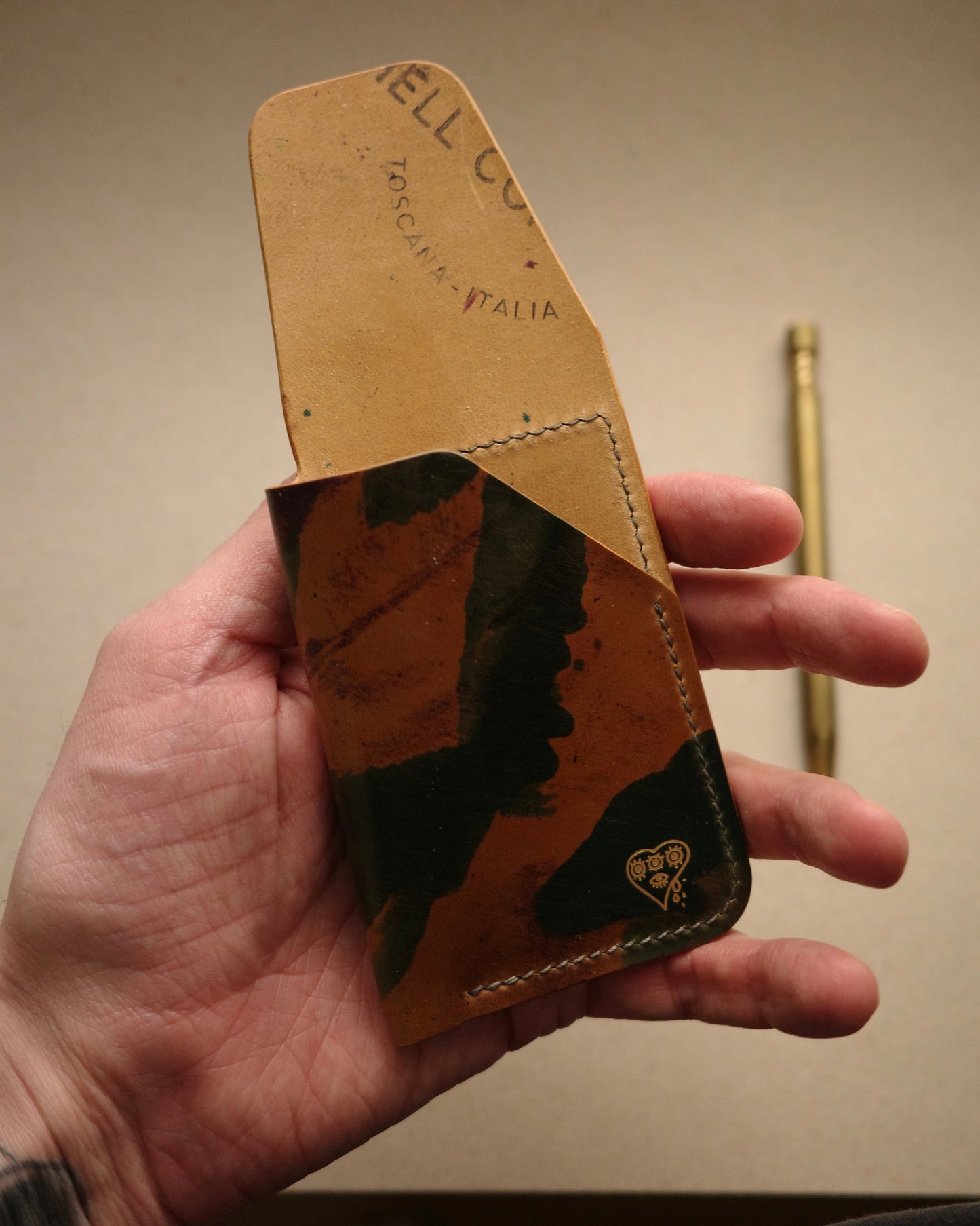 Custom Shell Cordovan The Flippy Wallet - limited cordovan.co camo no.1