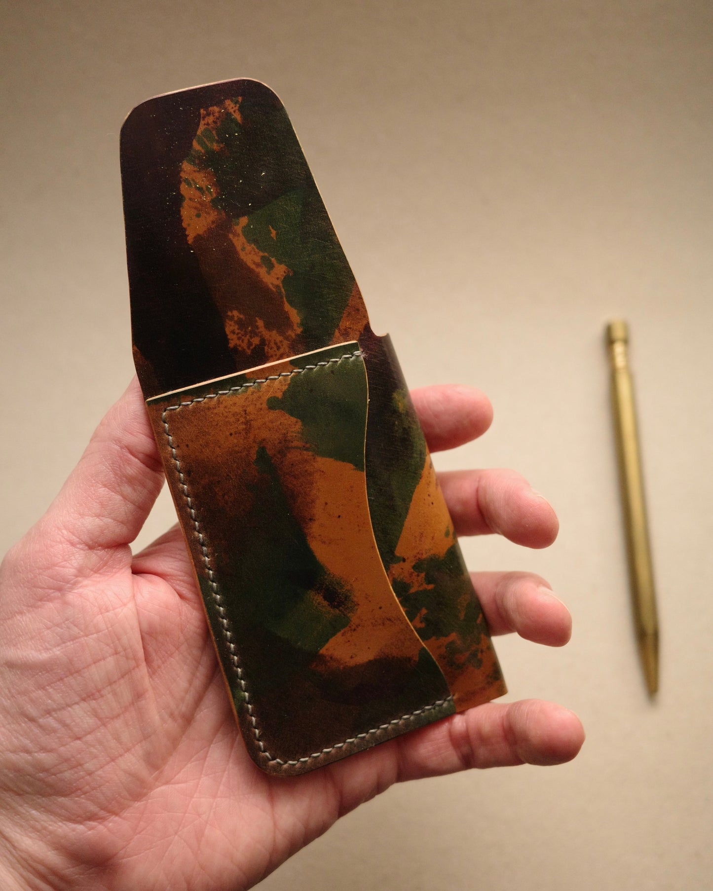 Custom Shell Cordovan The Flippy Wallet - limited cordovan.co camo no.1