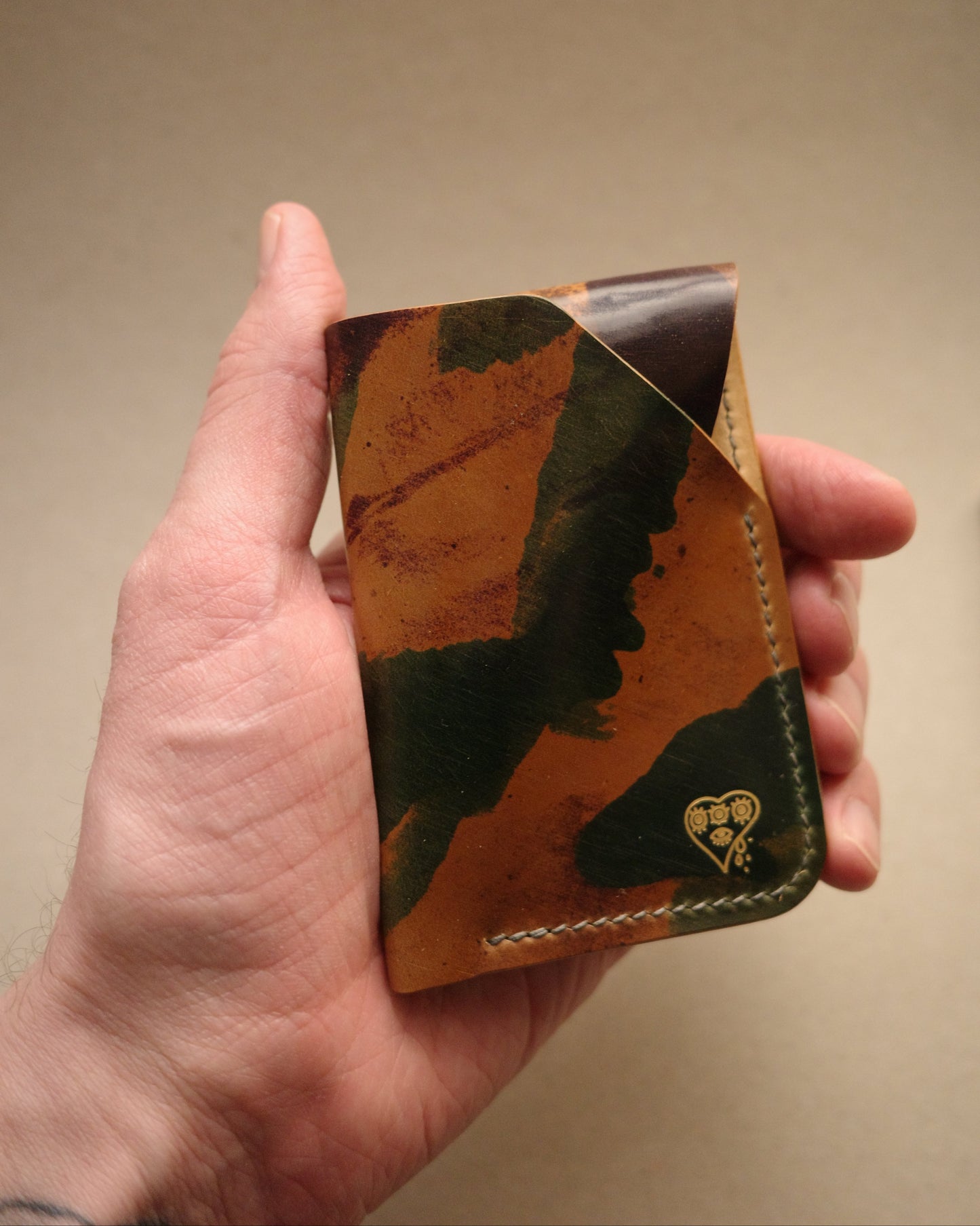 Custom Shell Cordovan The Flippy Wallet - limited cordovan.co camo no.1