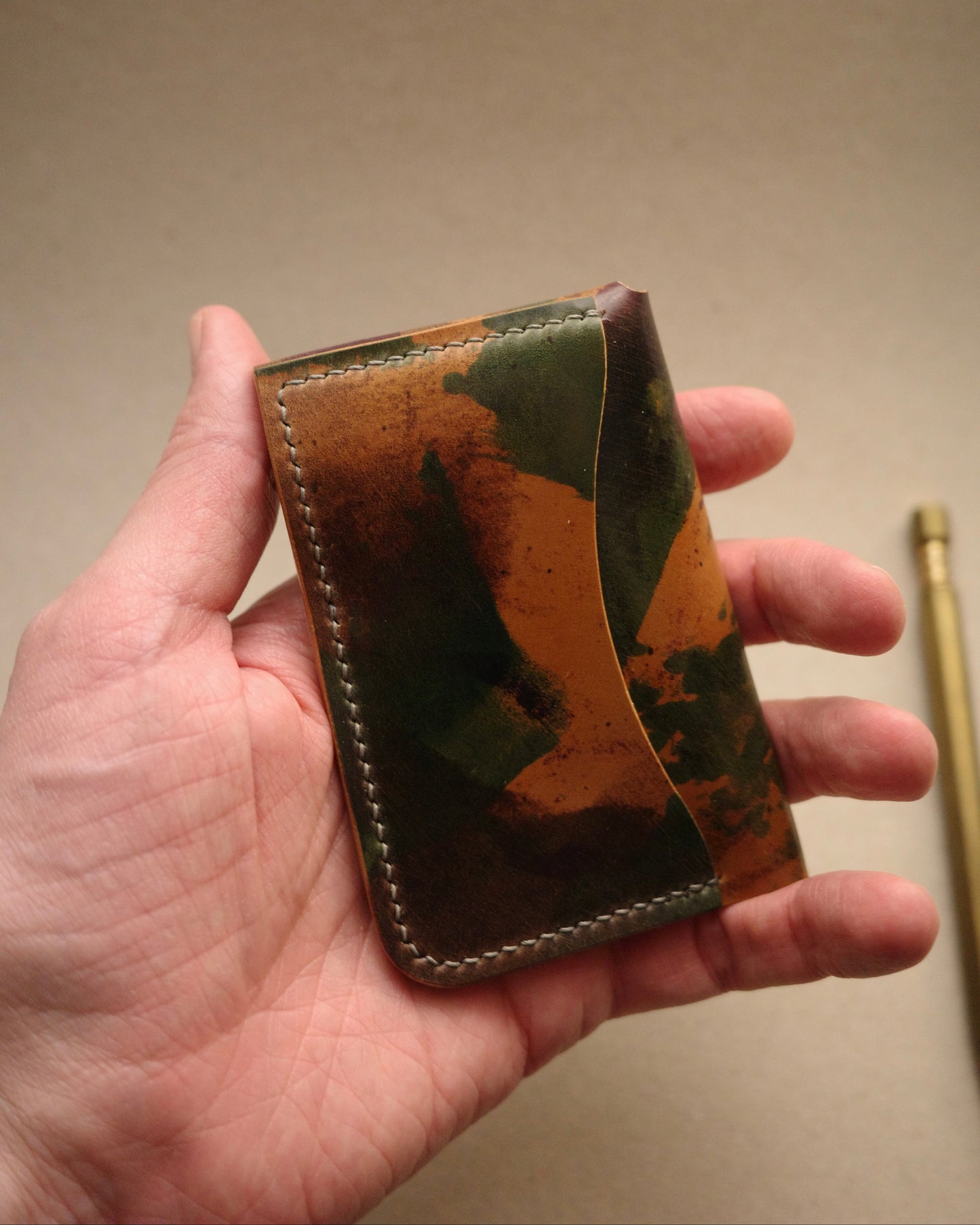 Custom Shell Cordovan The Flippy Wallet - limited cordovan.co camo no.1