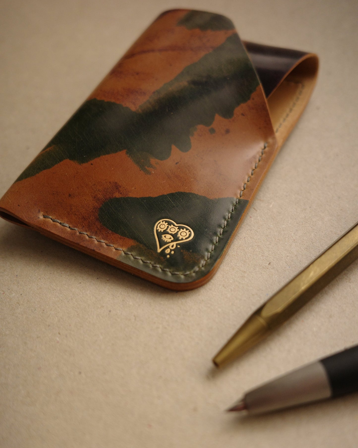 Custom Shell Cordovan The Flippy Wallet - limited cordovan.co camo no.1