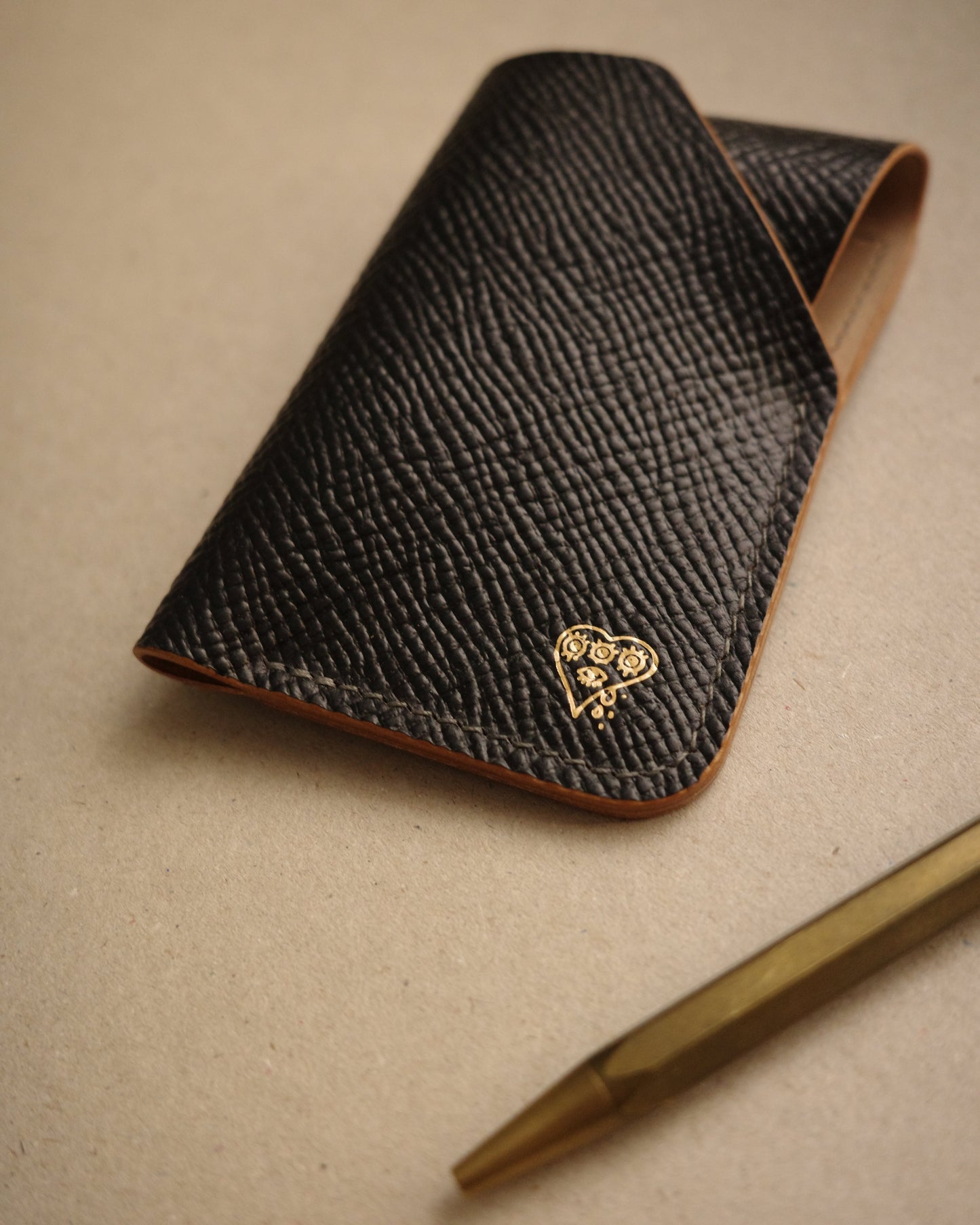 Custom Shell Cordovan The Flippy Wallet - limited black fingerprint
