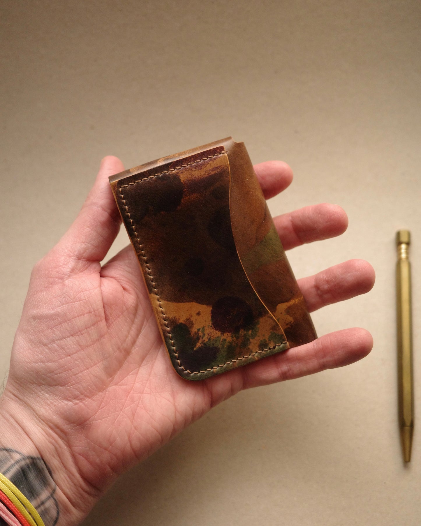 Custom Shell Cordovan The Flippy Wallet - limited cordovan.co camo no.2